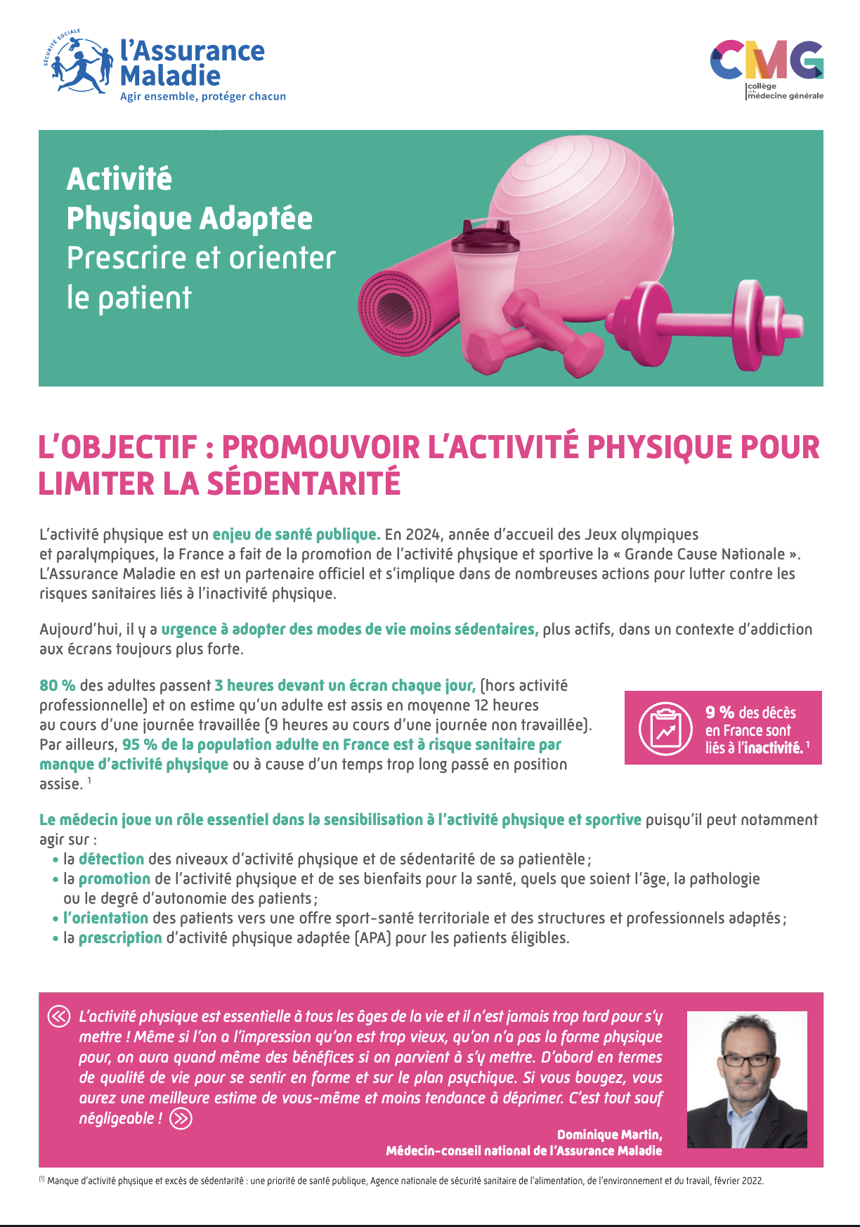 Illustration Activité physique adaptée - Prescrire et orienter le patient