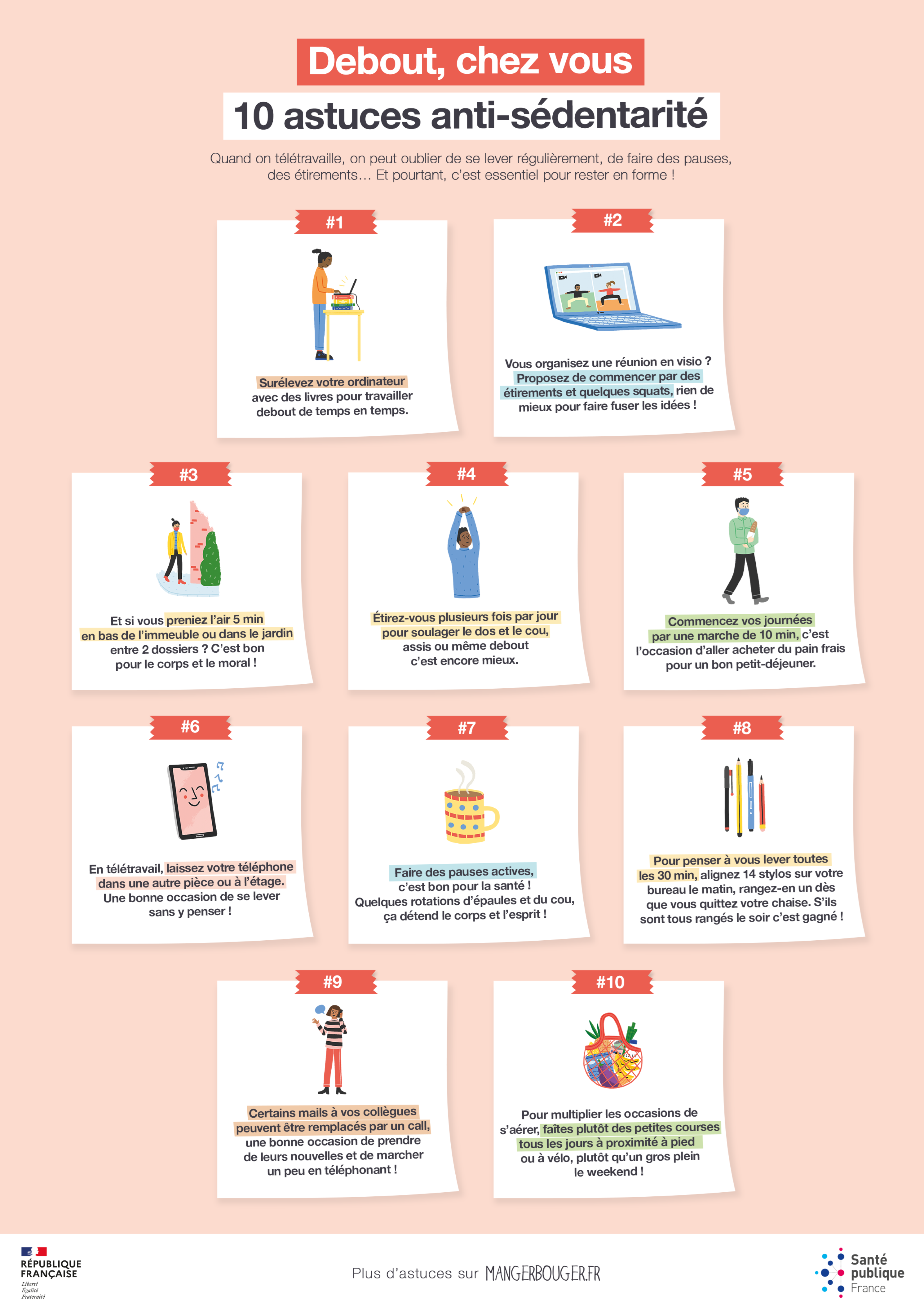 Illustration flyer Astuce anti-sédentarité