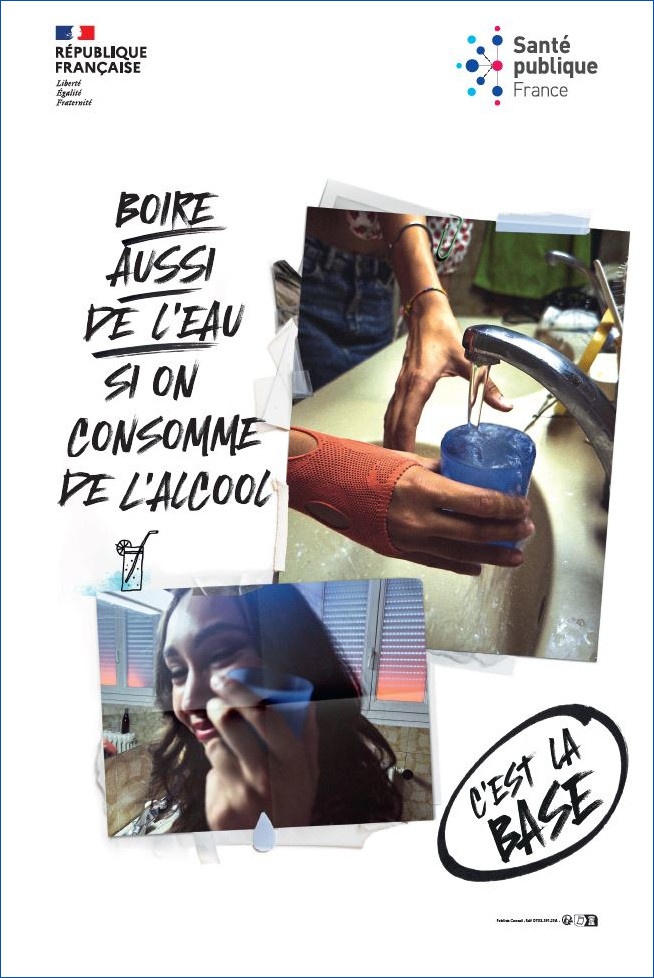 Illustration flyer Boire aussi de l'eau si on consomme de l'acool