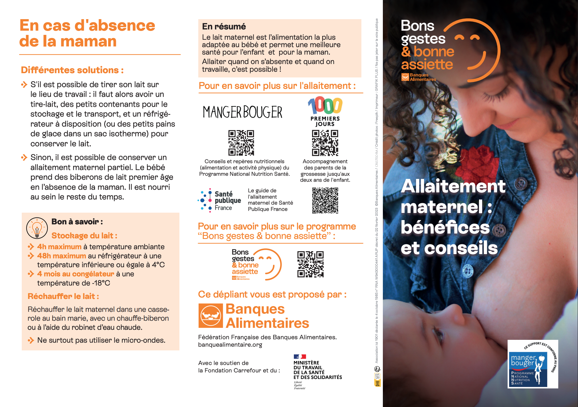 Illustration flyer Allaitement maternel, bénéfices et conseils