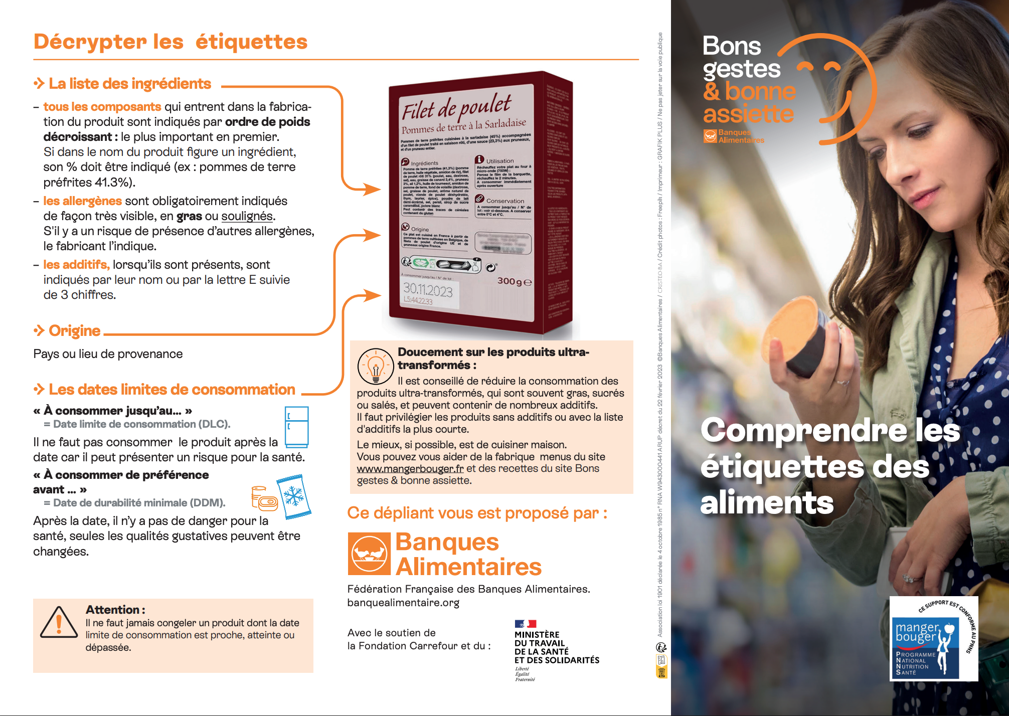 Illustration flyer Comprendre les étiquettes des aliments