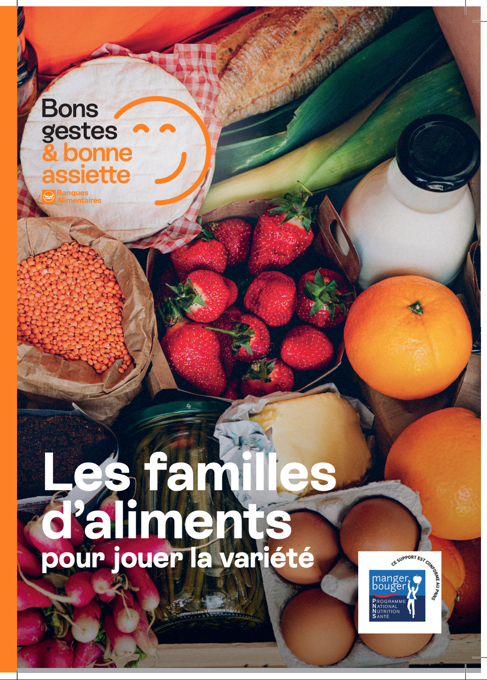 Illustration flyer Les familles d’aliments pour jouer la variété