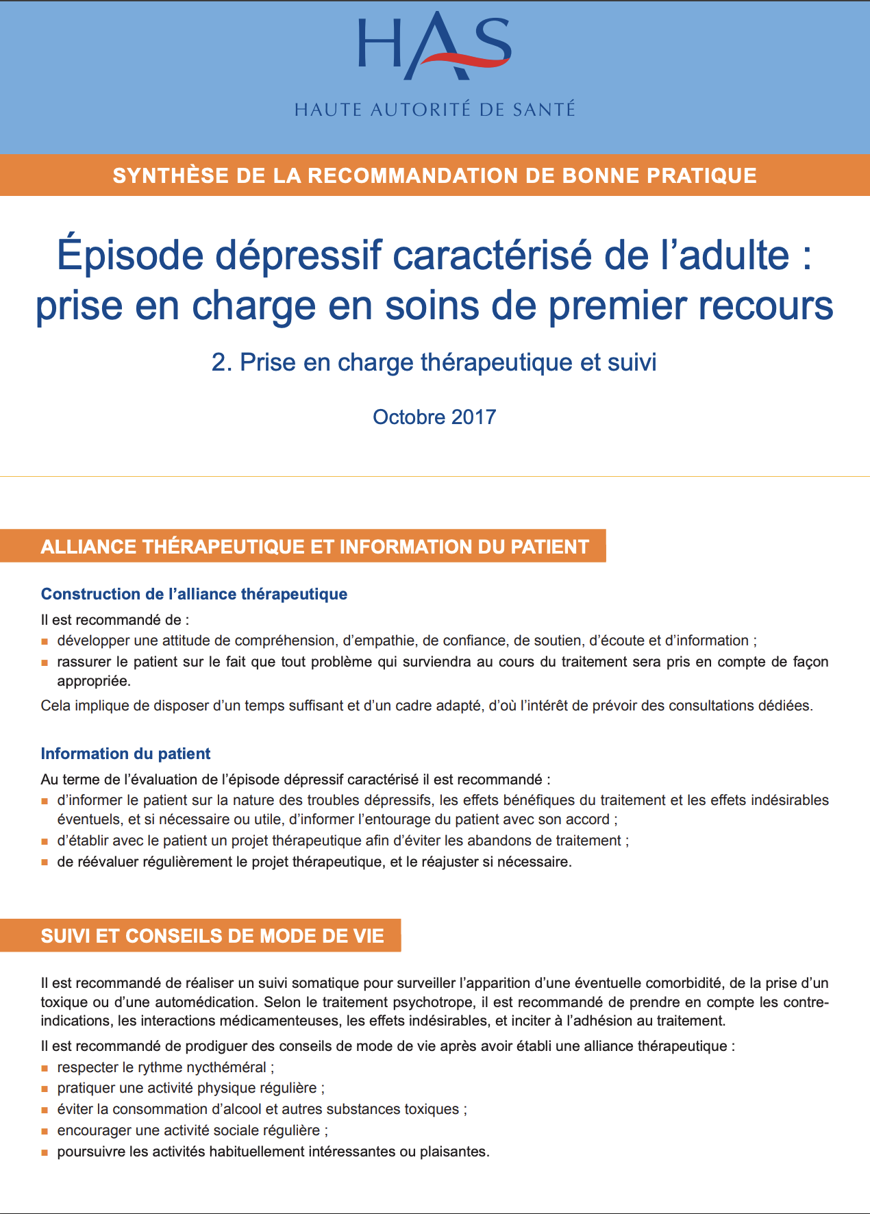 Illustration flyer Prise en charge thérapeutique et suivi dépression adulte