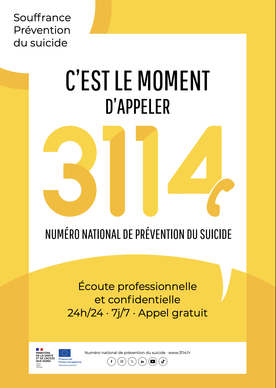 Illustration flyer 3114 – En cas de détresse psychique