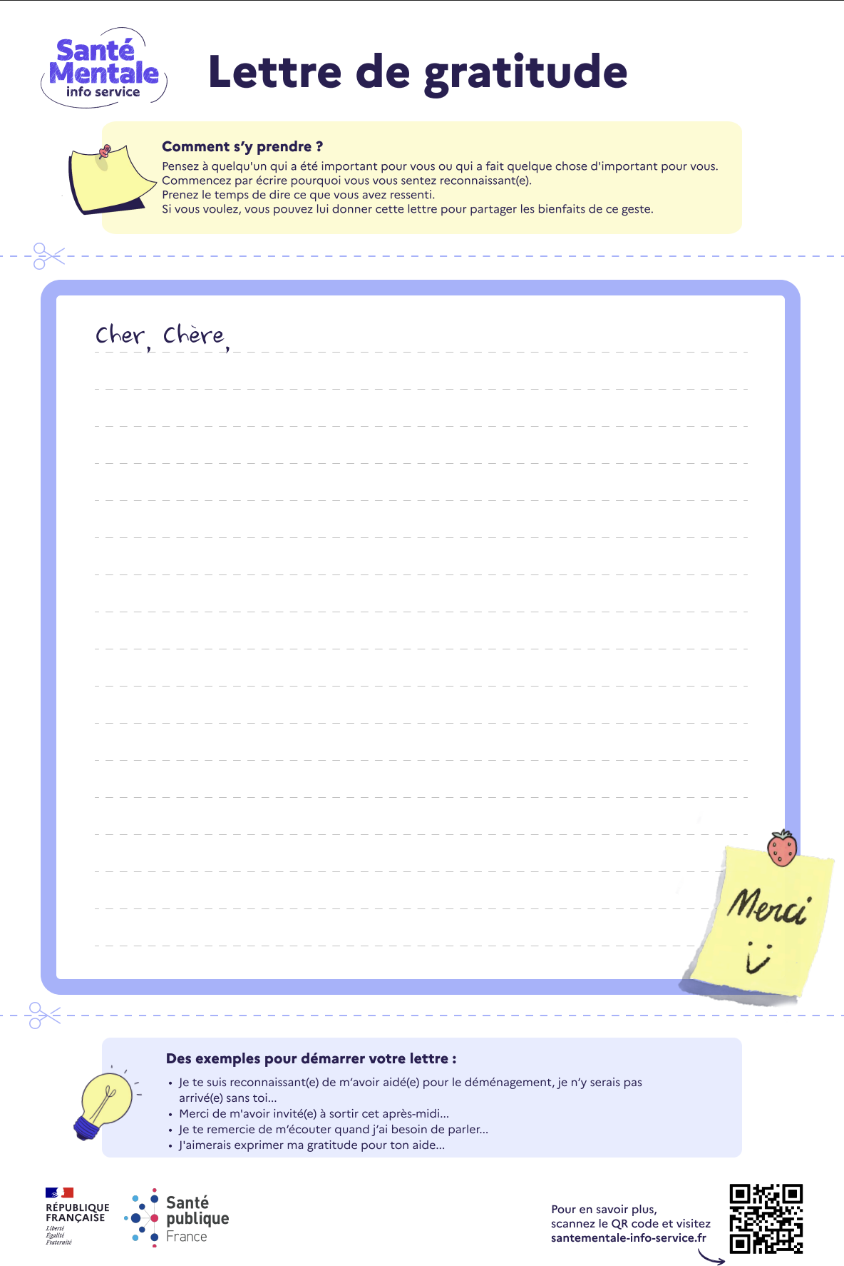 Illustration lettre de gratitude